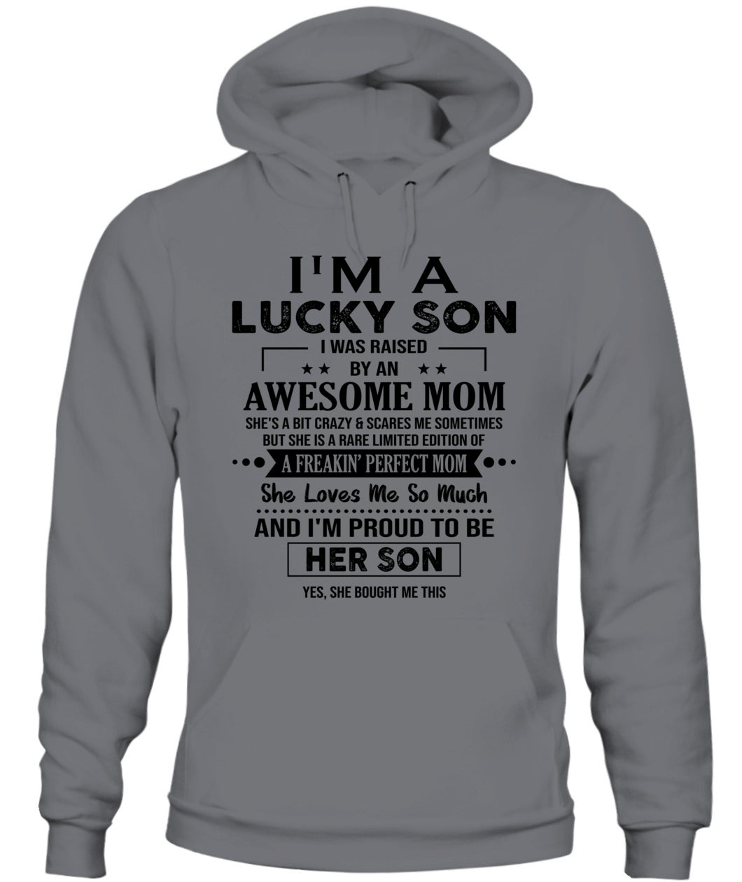 I'M A LUCKY SON I WAS RAISED BY AN AWESOME MOM - Bur - V- Neck Tee - MOM’S GIFTS