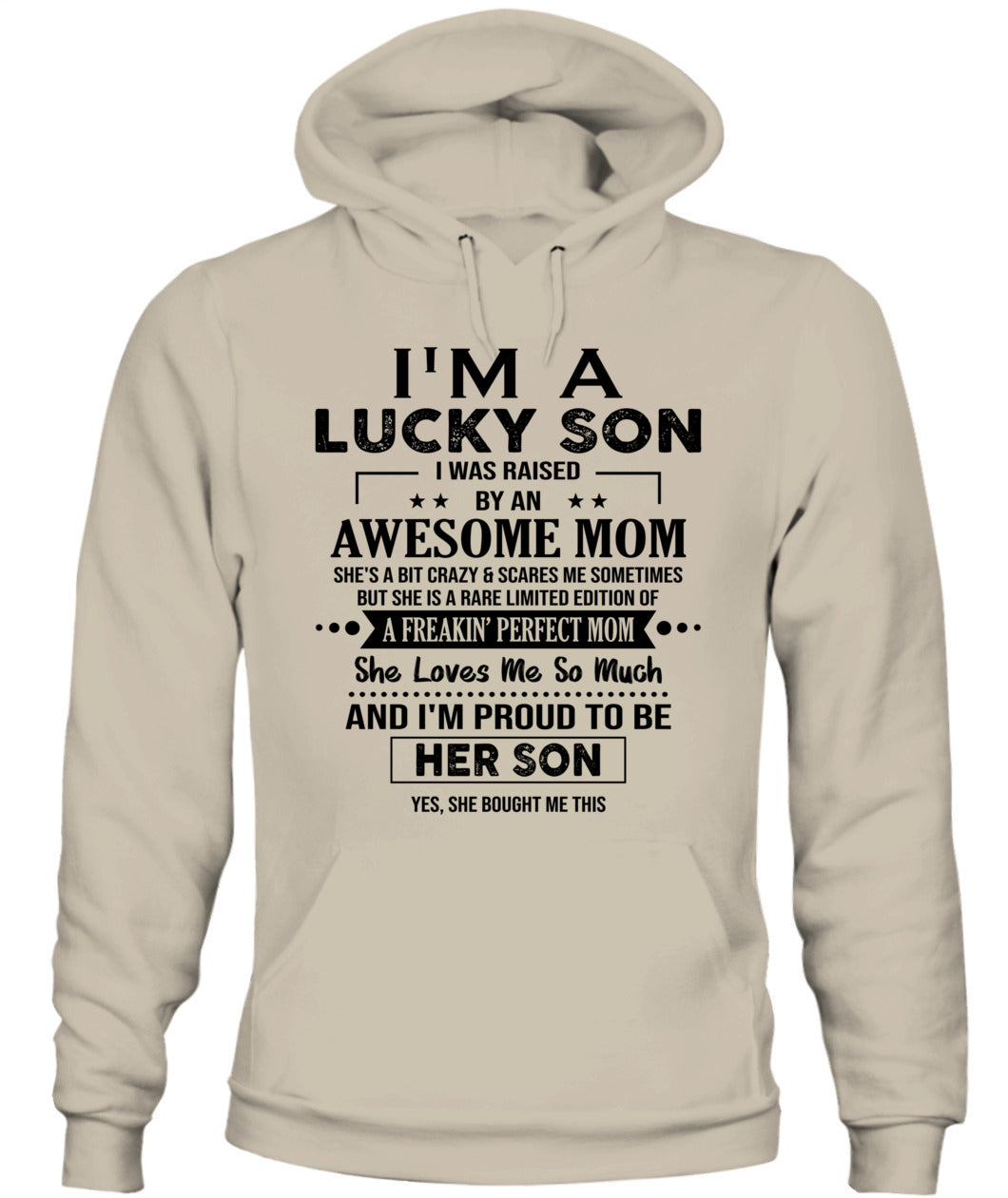I'M A LUCKY SON I WAS RAISED BY AN AWESOME MOM - Bur - V- Neck Tee - MOM’S GIFTS