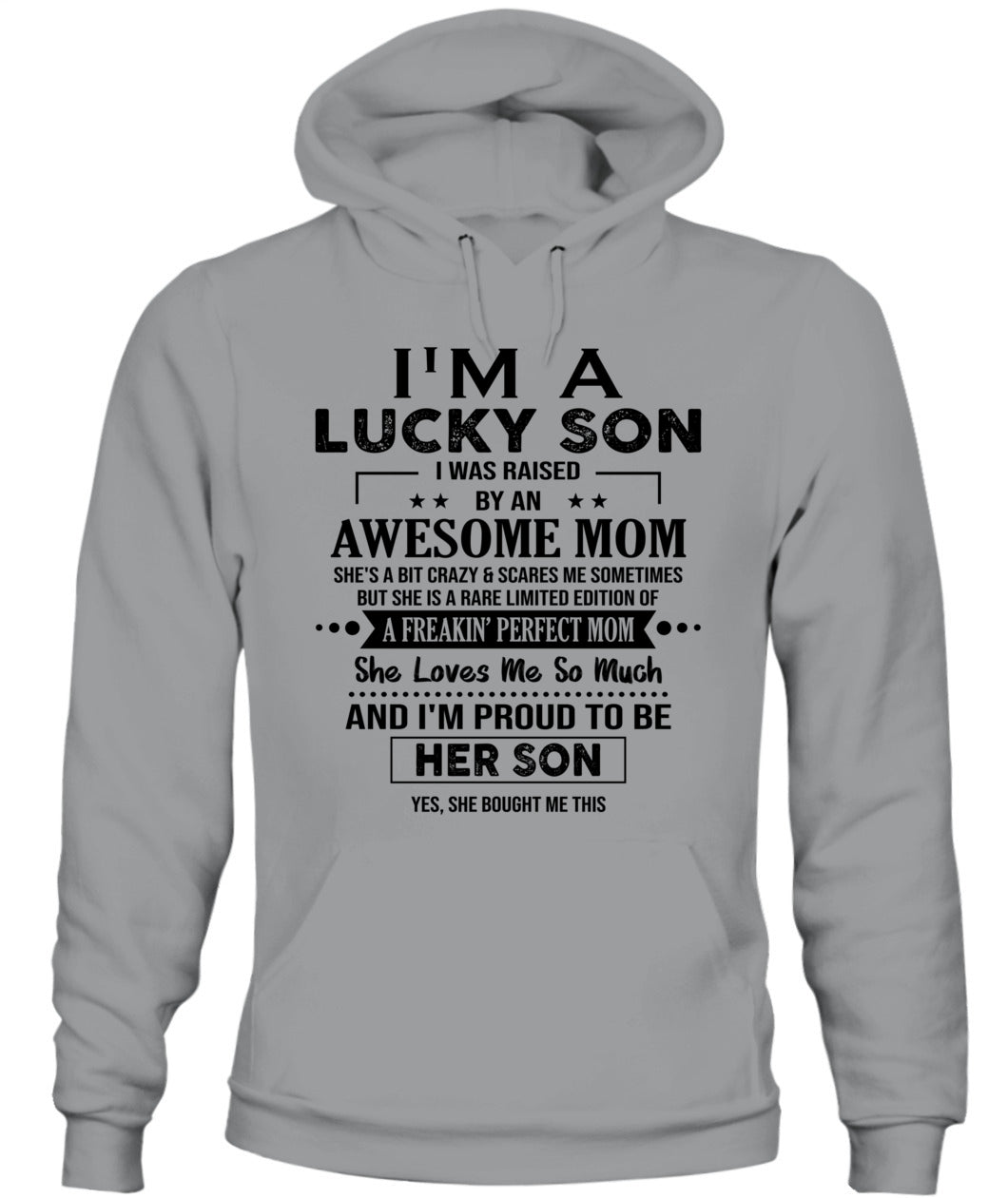 I'M A LUCKY SON I WAS RAISED BY AN AWESOME MOM - Bur - V- Neck Tee - MOM’S GIFTS