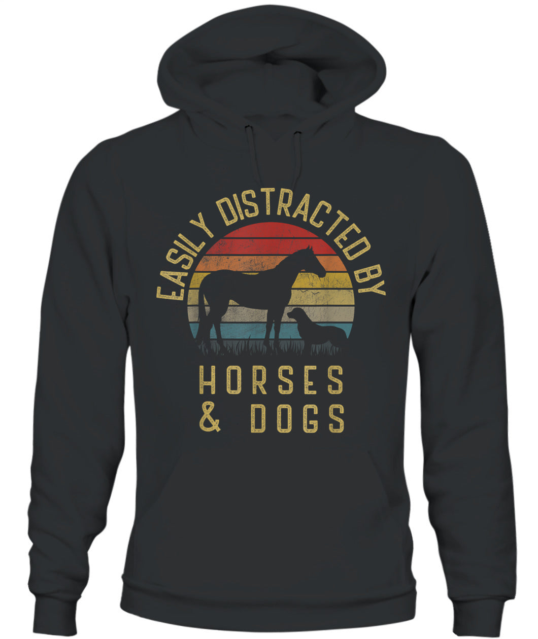 Easily distracted by horses and dogs I like heart horse dog - Animals SKU07