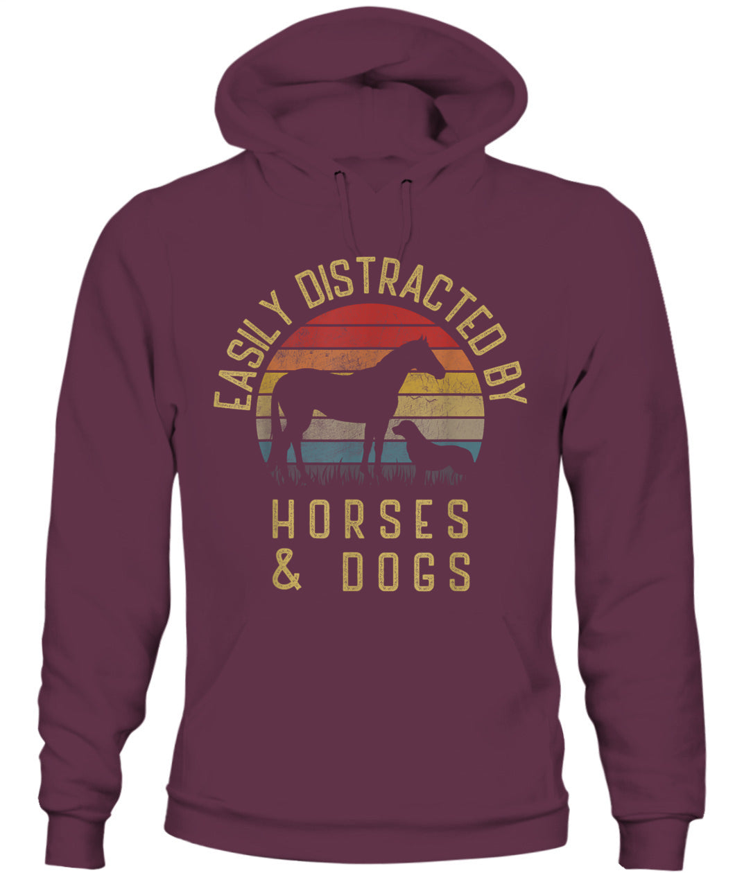 Easily distracted by horses and dogs I like heart horse dog - Animals SKU07